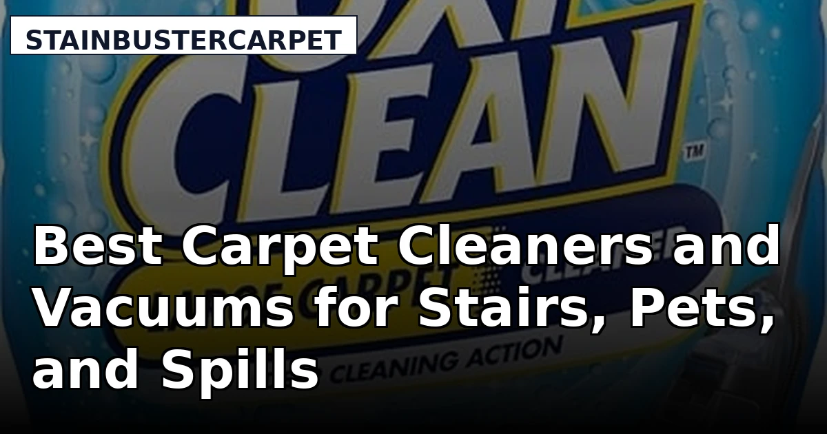 Best Carpet Cleaners and Vacuums for Stairs, Pets, and Spills