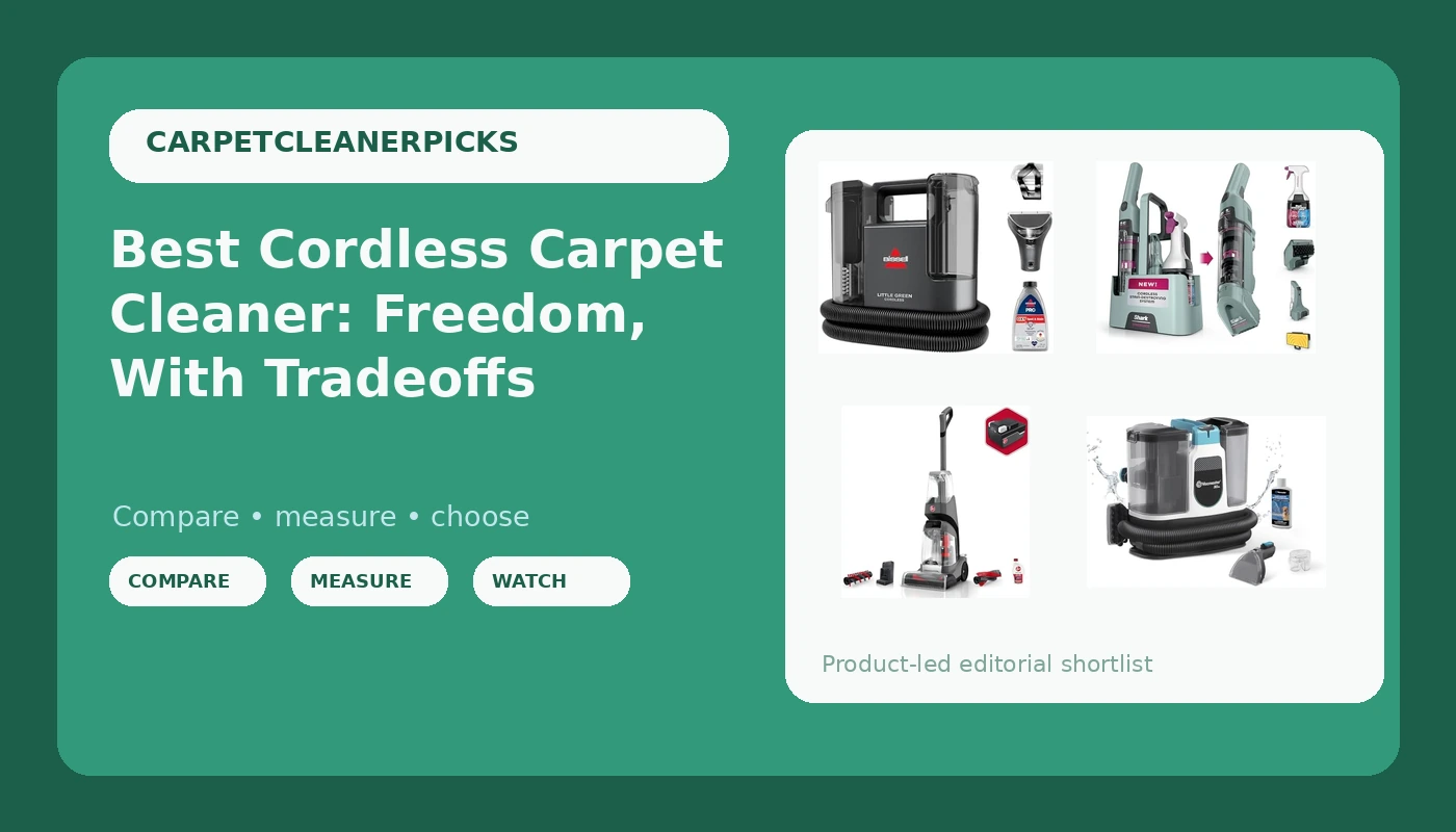 Best Cordless Carpet Cleaner: Freedom, With Tradeoffs - CarpetCleanerPicks review with measurements and honest opinion