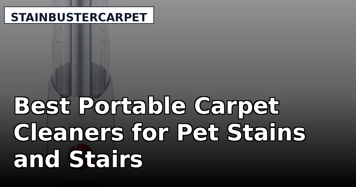 Best Portable Carpet Cleaners for Pet Stains and Stairs