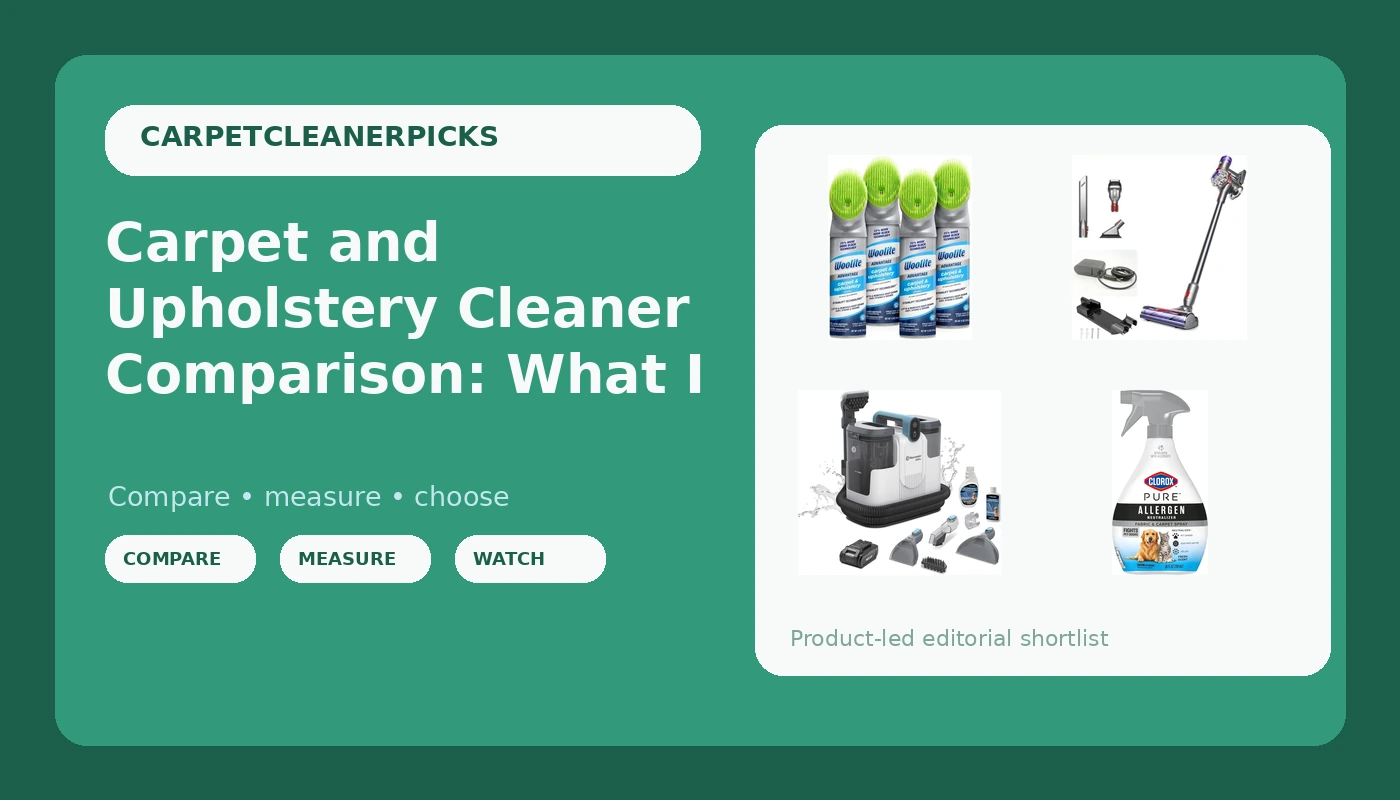 Carpet and Upholstery Cleaner Comparison: What I'd Actually Buy