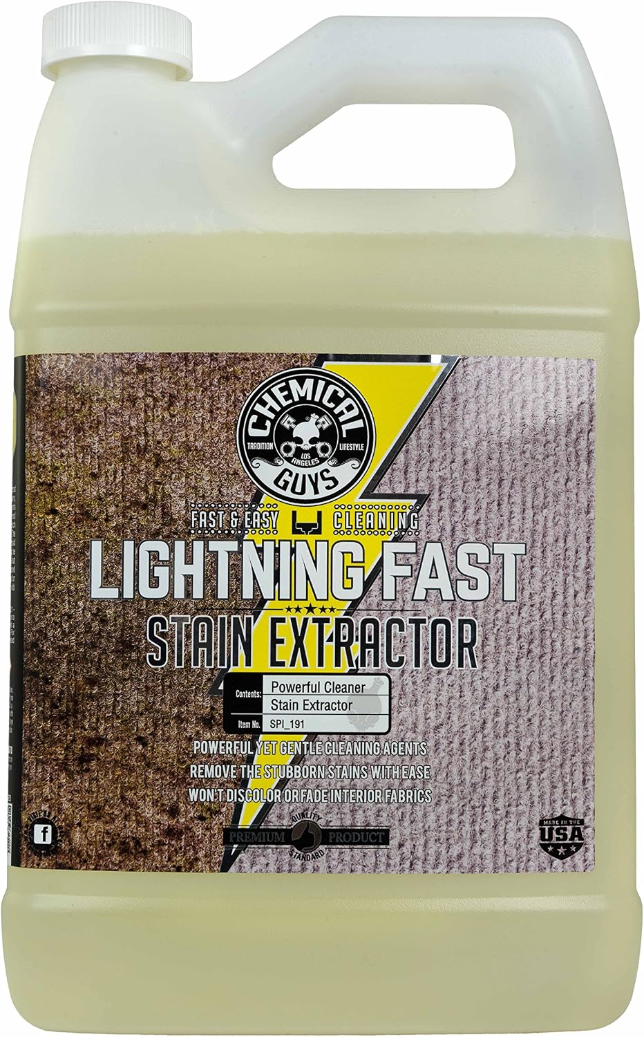 Chemical Guys, Lightning Fast Carpet & Upholstery Stain Extractor, 1 Gallon